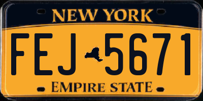 NY license plate FEJ5671