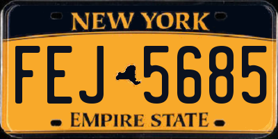 NY license plate FEJ5685