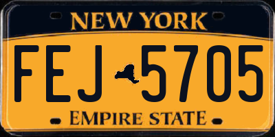 NY license plate FEJ5705