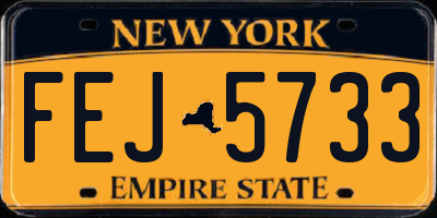 NY license plate FEJ5733