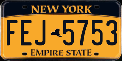 NY license plate FEJ5753