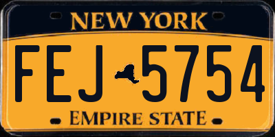 NY license plate FEJ5754