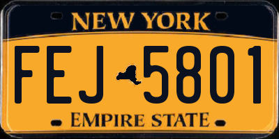 NY license plate FEJ5801