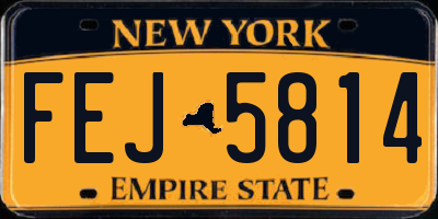 NY license plate FEJ5814