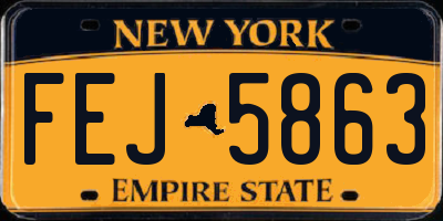 NY license plate FEJ5863