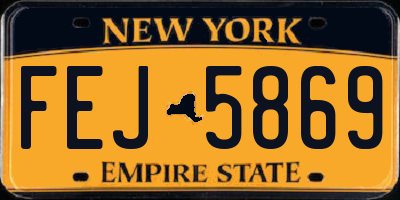 NY license plate FEJ5869