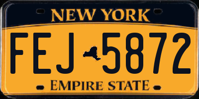 NY license plate FEJ5872