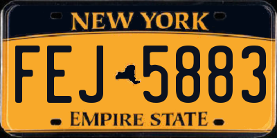 NY license plate FEJ5883