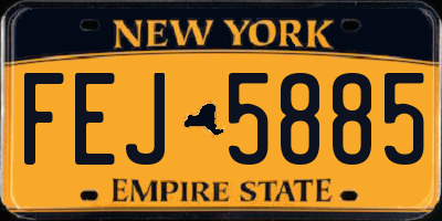 NY license plate FEJ5885