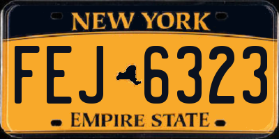 NY license plate FEJ6323