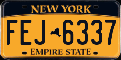 NY license plate FEJ6337