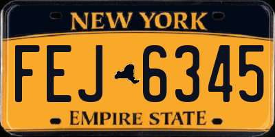 NY license plate FEJ6345