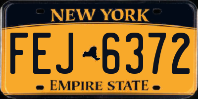 NY license plate FEJ6372