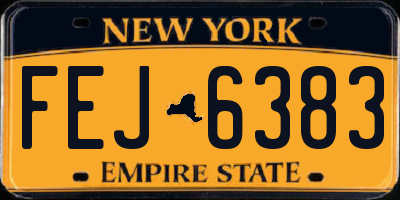 NY license plate FEJ6383
