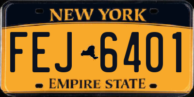 NY license plate FEJ6401