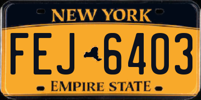 NY license plate FEJ6403