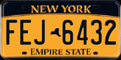 NY license plate FEJ6432