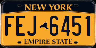 NY license plate FEJ6451