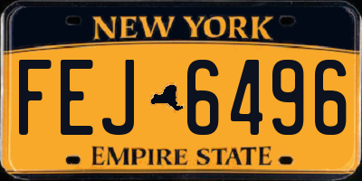 NY license plate FEJ6496