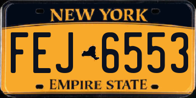 NY license plate FEJ6553