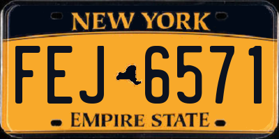 NY license plate FEJ6571