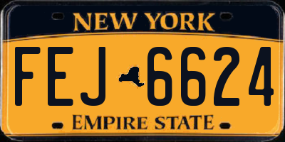 NY license plate FEJ6624