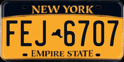 NY license plate FEJ6707