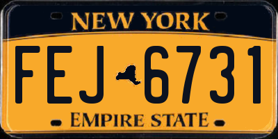 NY license plate FEJ6731
