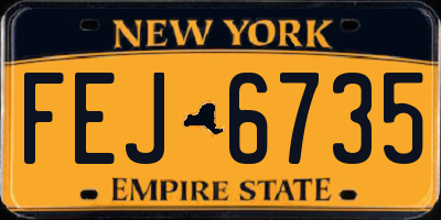 NY license plate FEJ6735