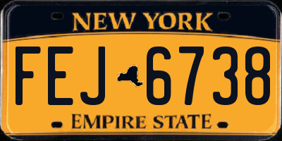 NY license plate FEJ6738