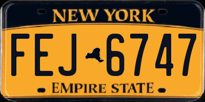 NY license plate FEJ6747