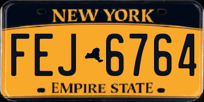 NY license plate FEJ6764