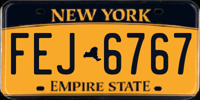 NY license plate FEJ6767