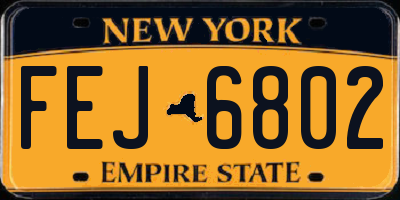 NY license plate FEJ6802