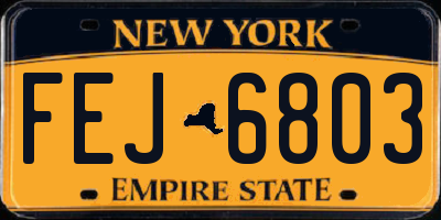 NY license plate FEJ6803