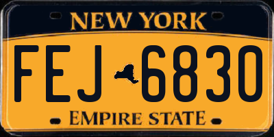 NY license plate FEJ6830