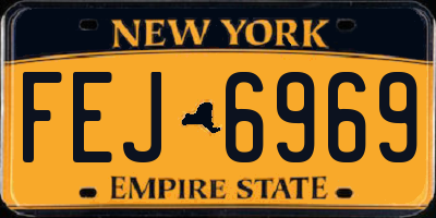 NY license plate FEJ6969