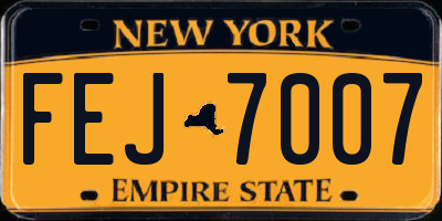 NY license plate FEJ7007