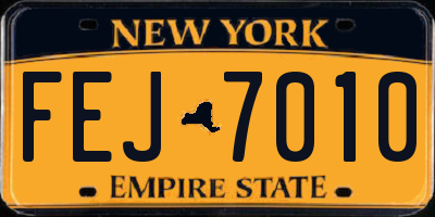 NY license plate FEJ7010