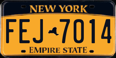NY license plate FEJ7014