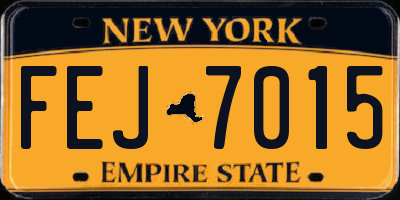NY license plate FEJ7015