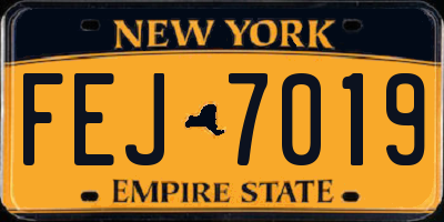 NY license plate FEJ7019