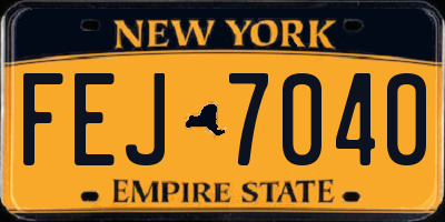 NY license plate FEJ7040
