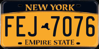 NY license plate FEJ7076