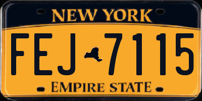 NY license plate FEJ7115
