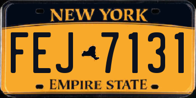 NY license plate FEJ7131