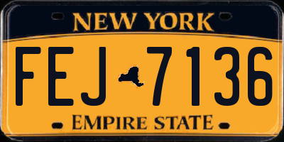 NY license plate FEJ7136