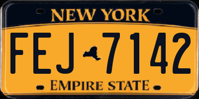 NY license plate FEJ7142
