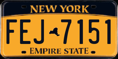 NY license plate FEJ7151