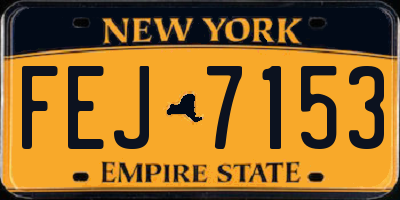 NY license plate FEJ7153